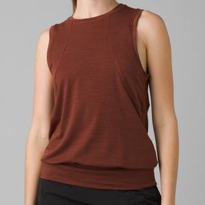 NWT Prana Sol Protect UPF 50 Pullover Tank Top "Manzanita" Rust Color Sz L